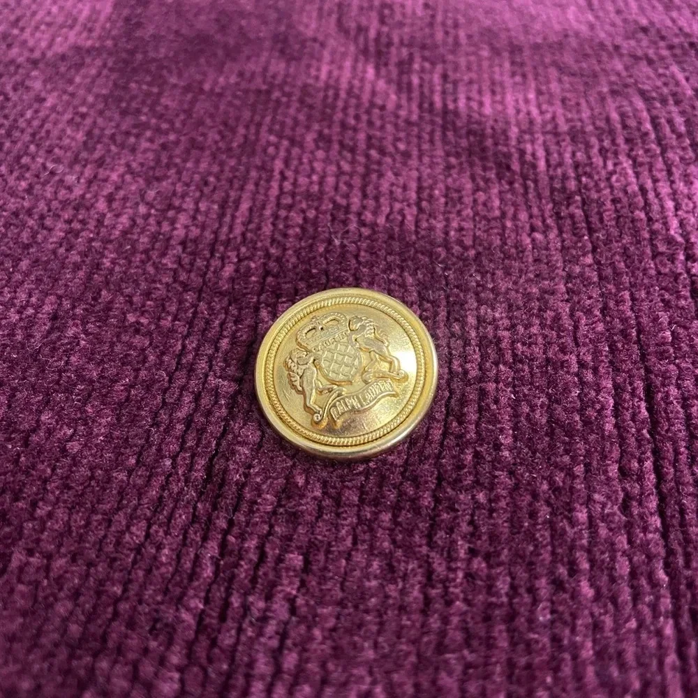 Lauren Ralph Lauren Burgundy Knit Blazer with Gold Crest Buttons - Picture 9 of 11